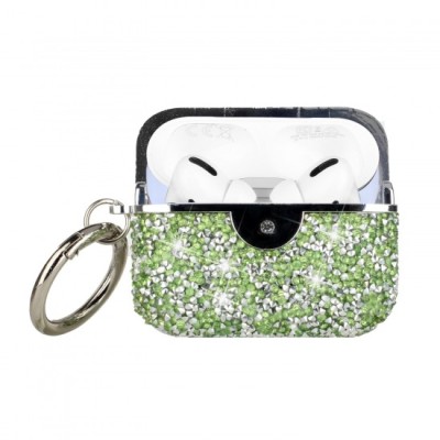 For AirPods Pro Deluxe Diamond Bling Glitter Case Cover - Green