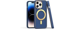 For iP15 Pro Max Ultimate Quality PU Leather Hybrid Case Cover - Blue