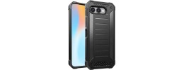 For Revvl 8 Premium Tough Lined Design Hybrid Case Cover - Black