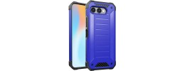 For Revvl 8 Premium Tough Lined Design Hybrid Case Cover - Blue