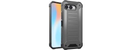 For Revvl 8 Premium Tough Lined Design Hybrid Case Cover - Charcoal Grey