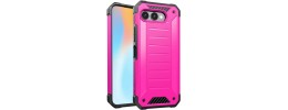 For Revvl 8 Premium Tough Lined Design Hybrid Case Cover - Hot Pink