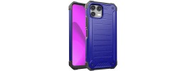 For Revvl 8 Pro Premium Tough Lined Design Hybrid Case Cover - Blue