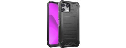 For Revvl 8 Pro Premium Tough Lined Design Hybrid Case Cover - Charcoal Grey