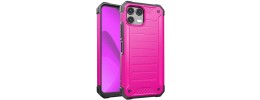 For Revvl 8 Pro Premium Tough Lined Design Hybrid Case Cover - Hot Pink