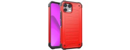 For Revvl 8 Pro Premium Tough Lined Design Hybrid Case Cover - Red