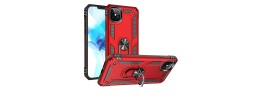 For iPhone 13/14 Ring Magnetic Kickstand Hybrid Case Cover - Red