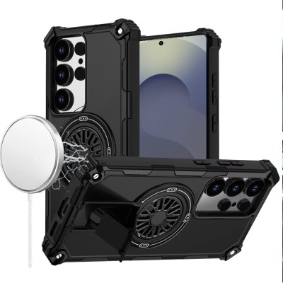 For Samsung s26 Ultra CD Texture Design Magnetic Car Mount Friendly HQ Hybrid - Black