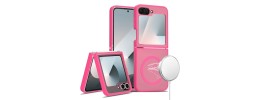 For Samsung Z Flip 6/Z Flip 7 FE [Magnetic Circle] Smooth Safe Matte Feel Hybrid Case - Hot Pink
