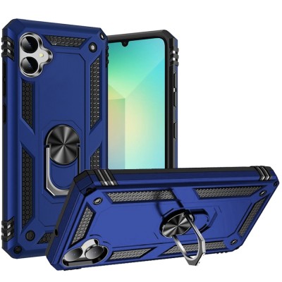 For Samsung A06 Ring Magnetic Kickstand Hybrid - Blue
