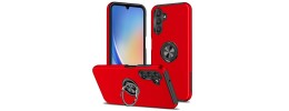 For Samsung A15 5G CHIEF Oil Painted Magnetic Ring Stand Hybrid Case Cover - Red