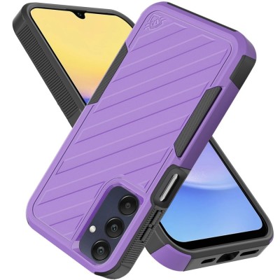 For Samsung A15 5G Noble lined shockproof dual layer hybrid - Dark Purple/Black