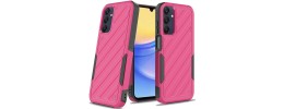 For Samsung A15 5G Noble lined shockproof dual layer hybrid - Hot Pink/Black