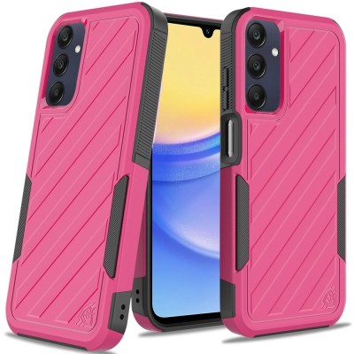 For Samsung A15 5G Noble lined shockproof dual layer hybrid - Hot Pink/Black