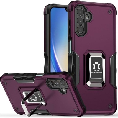 For Samsung A15 5G OPTIMUM Magnetic Ring Stand Hybrid Case Cover - Dark Purple
