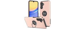 For Samsung A15 5G CHIEF Oil Painted Magnetic Ring Stand Hybrid Case Cover - Rose Gold