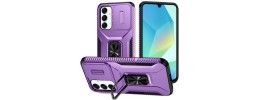 For Samsung A16 5G Beautiful Diamond Metallic Design Metal  Chrome Edged Hybrid - Purple