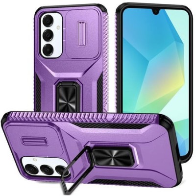 For Samsung A16 5G Beautiful Diamond Metallic Design Metal  Chrome Edged Hybrid - Purple