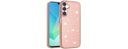 For Samsung A16 5G Beautiful Diamond Metallic Design Metal  Chrome Edged Hybrid - Rose Gold