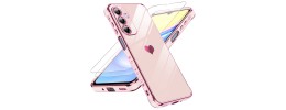 For Samsung A16 5G Butterfly Ornaments Diamond Bling Glitter Hybrid Case - Light Pink