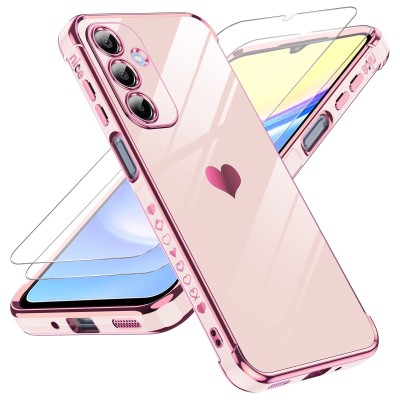 For Samsung A16 5G Butterfly Ornaments Diamond Bling Glitter Hybrid Case - Light Pink