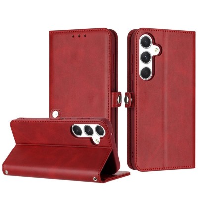 For Samsung A16 5G CARD Holster with Kickstand Clip Hybrid Case Cover - Red