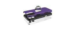 For Samsung A16 5G Car Mount with 2-Ring Stand Hybrid Case  Purple