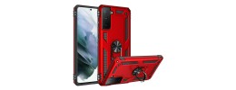 For Samsung A16 5G Car Mount with 2-Ring Stand Hybrid Case  Red