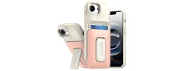 For Samsung A16 5G Card Holder (2X) with Wrist Strap Hybrid With  KickStand - Beige+Light Pink