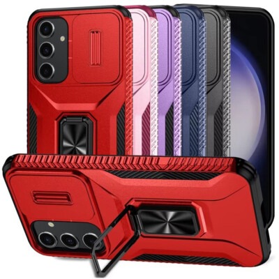 For Samsung A16 5G Complete Magnetic Metal Ring Stand Camera Protection Hybrid - Red