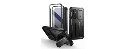 For Samsung A16 5G Crystal Glass Diamond with Metallic Buttons and Edges Hybrid Case - Black