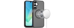 For Samsung A16 5G [Magnetic Circle] Smooth Safe Matte Feel Hybrid Case - Black