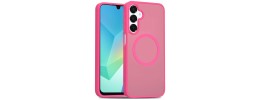 For Samsung A16 5G [Magnetic Circle] Smooth Safe Matte Feel Hybrid Case - Hot Pink