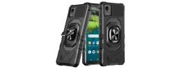For Samsung A16 5G Magnetic Matching Ring Stand Full Rotation Matte Hybrid - Black