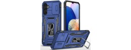 For Samsung A16 5G Magnetic Matching Ring Stand Full Rotation Matte Hybrid - Blue