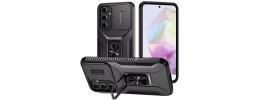 For Samsung A16 5G Matte Finish Simplified Magnetic Ring With Stand Hybrid Case - Black