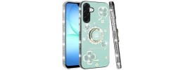 For Samsung A17 5G Butterfly Ornaments Diamond Bling Glitter Hybrid Case - Teal