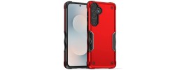 For Samsung A17 5G CD Texture Design Magnetic Car Mount Friendly HQ Hybrid - Red