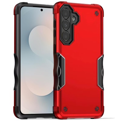 For Samsung A17 5G CD Texture Design Magnetic Car Mount Friendly HQ Hybrid - Red