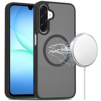 For Samsung A17 5G CHIEF Oil Painted Magnetic Ring Stand Hybrid Case Cover - Silver