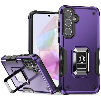 For Samsung A17 5G Complete Magnetic Metal Ring Stand Camera  Protection Hybrid - Purple