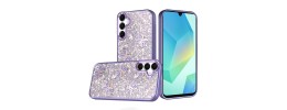 For Samsung A17 5G Cute Butterfly Ornaments Diamonds Shimmer Matching Metallic HQ Hybrid - Dark Purple