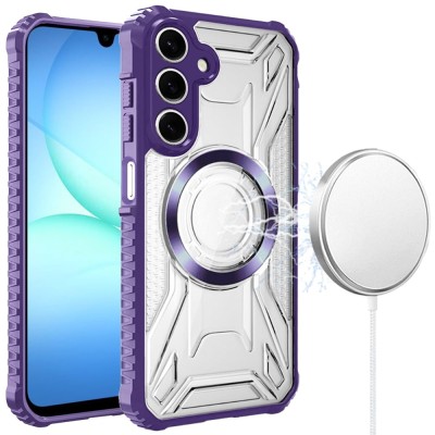 For Samsung A17 5G Diamond [Magnetic Circle] with CD Pattern Hybrid - Purple