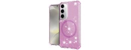 For Samsung A17 5G Epoxy Glitter Shimmer [Magnetic Circle] Hybrid Case - Light Pink