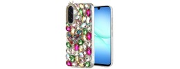 For Samsung A17 5G Full Diamond with Ornaments Case Cover - Hearty Pink Pearl Heart