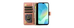 For Samsung A17 5G Luxury Wallet Card ID Zipper Money Holder Case Cover - Rose Gold