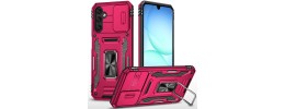 For Samsung A17 5G Machine Design Hybrid with Kickstand - Hot Pink