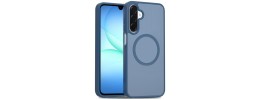 For Samsung A17 5G [Magnetic Circle] Smooth Safe Matte Feel Hybrid Case - Navy Blue