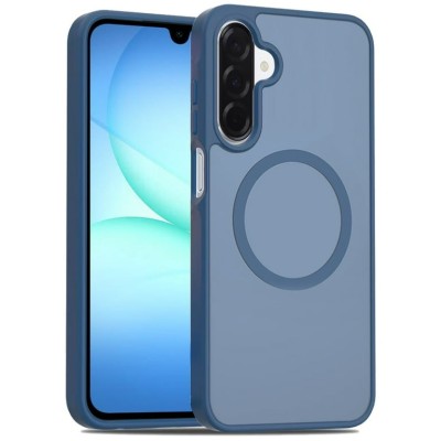 For Samsung A17 5G [Magnetic Circle] Smooth Safe Matte Feel Hybrid Case - Navy Blue