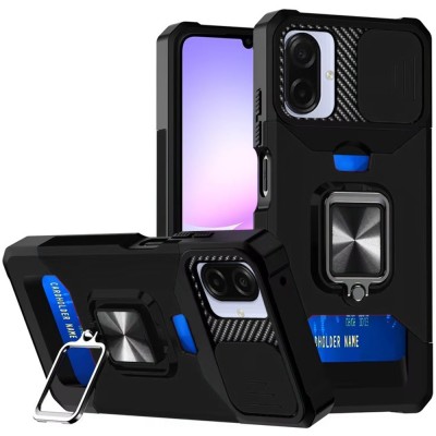 For Samsung A17 5G Metal Diamond CD Pattern Design Matte Finished Hybrid with Rotational Ring [Car Mount Friendly] Case - 10
